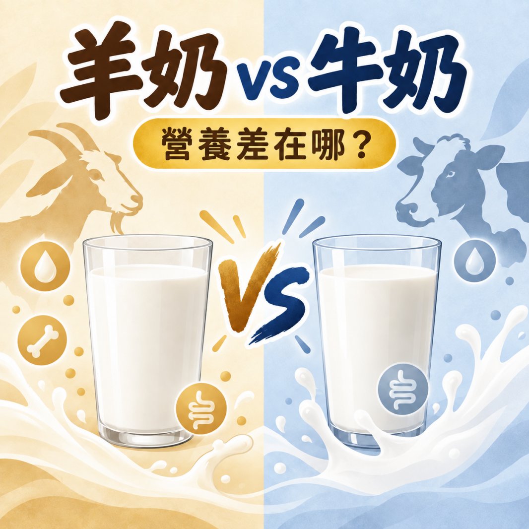 羊奶 vs 牛奶的營養差異？